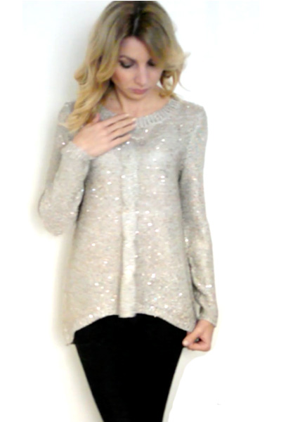 Pull torsade Beige ou Gris