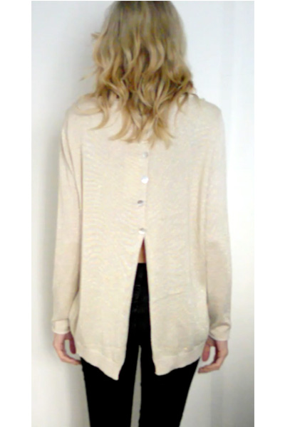 Pull dos ouvert noir /argenté / doré