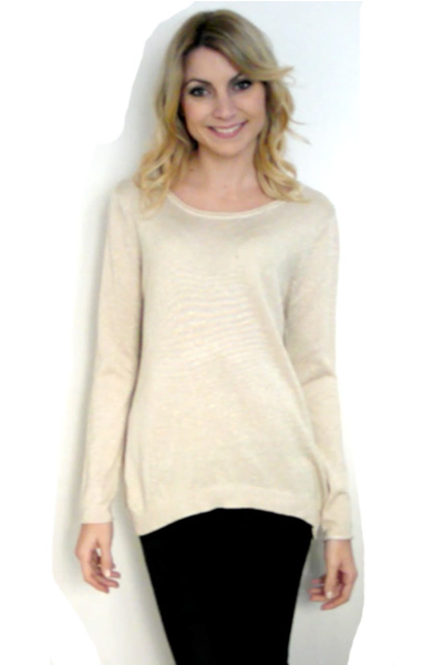 Pull dos ouvert noir /argenté / doré