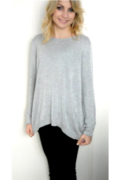 Pull dos ouvert noir /argenté / doré