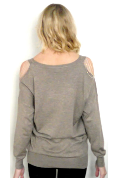 Pull chaînettes Taupe ou Beige