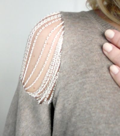 Pull chaînettes Taupe ou Beige