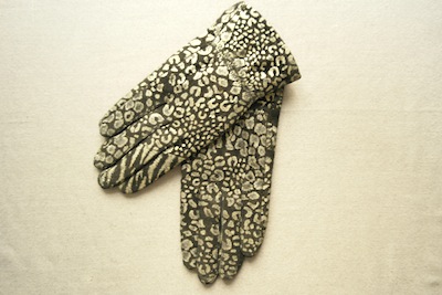 Gants en cuir imprimé animal