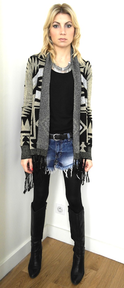 Grand gilet à franges
