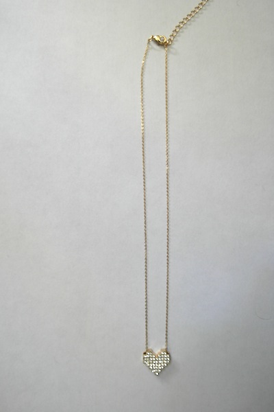 Collier très fin coeur en strass